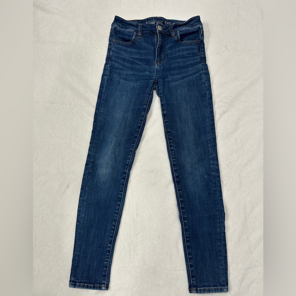 American EagleWomen Hi-Rise Jegging Next Level Stretch Medium Wash Sz 4 Regular
